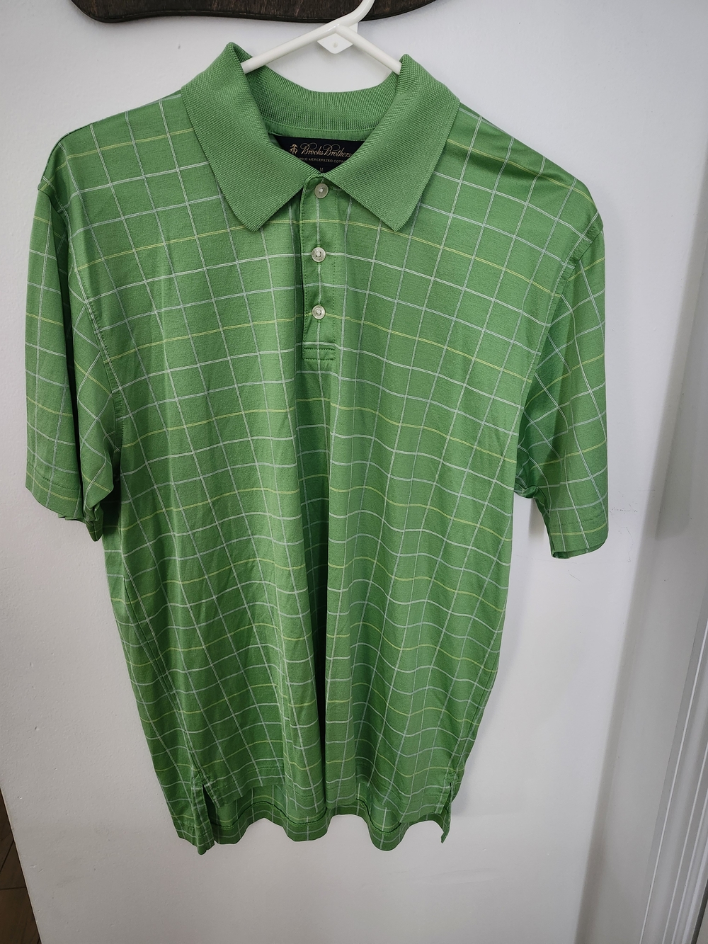 Brooks Brothers Green Windowpane Polo Shirt